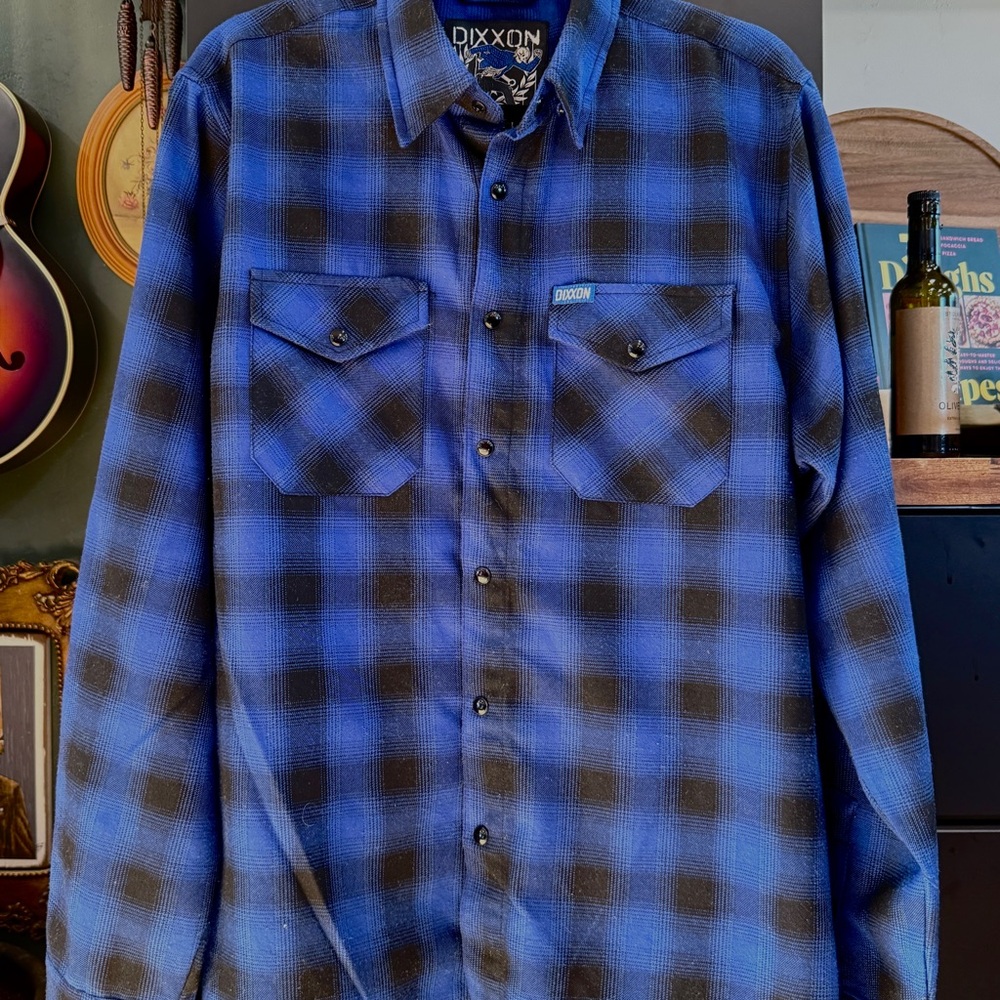 DIXXON the Circle Pit Black and Blue Checkered Men's Shirt